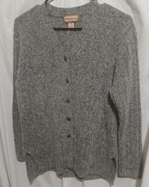 Kamel Grey Cardigan  Size M Womans Woll Blend